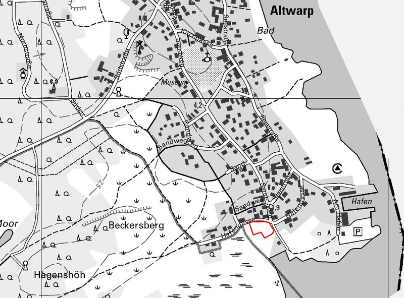 zeigt Übersichtsplan mit Markierung des Planungsgebietes