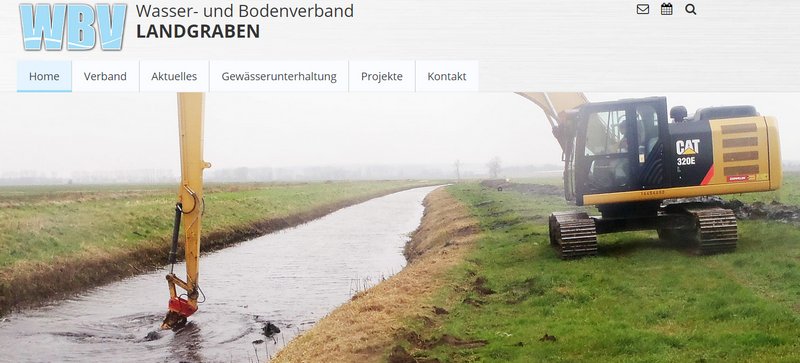 zeigt Screenshot der Startseite des Wasser- und Bodenverbandes