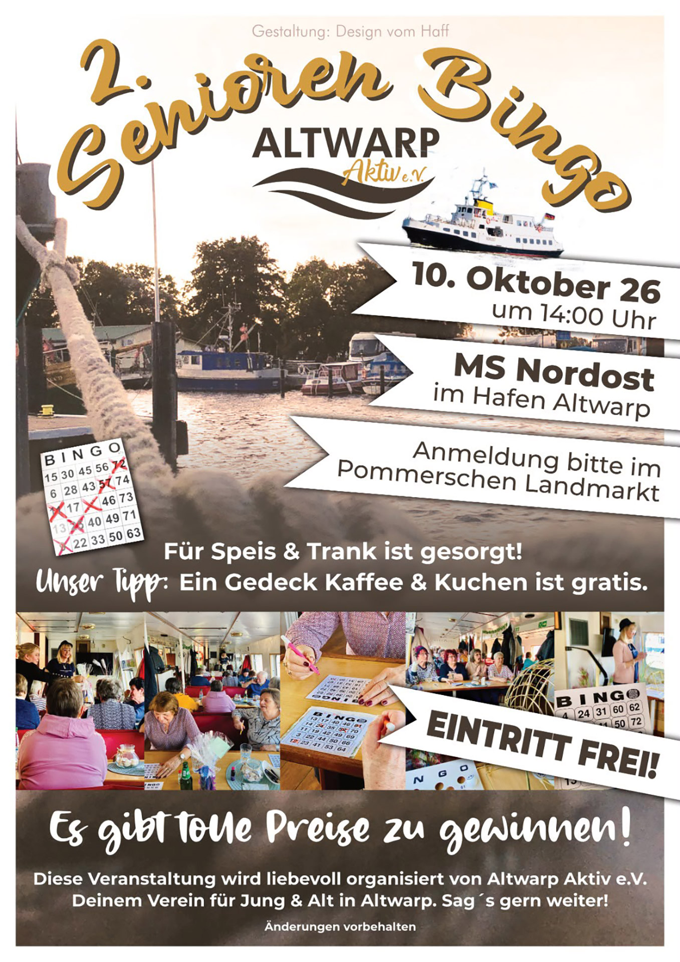 zeigt Veranstaltungsplakat mit Details
